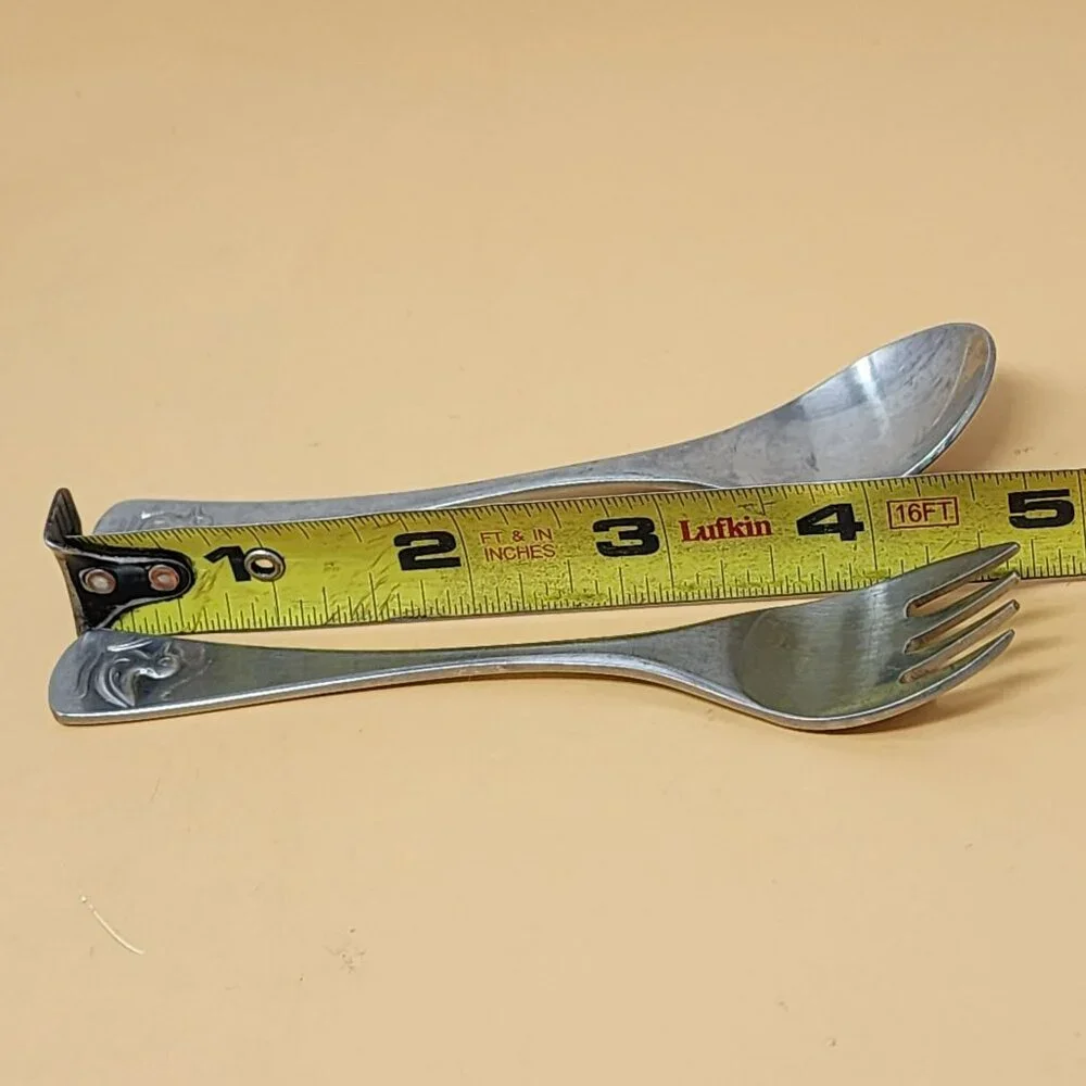 Vintage Selandia  Japan Stainless Steel Childs Fork & Spoon Set With Duck Design